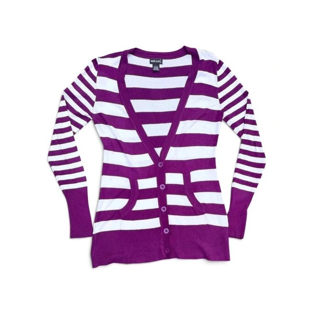 Y2K preppy striped Wet Seal longline cardigan - L